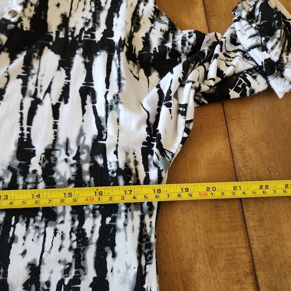 Alberto Makali Cardigan Women's L Black White Black Abstract Beaded Whimsigoth - Picture 12 of 15